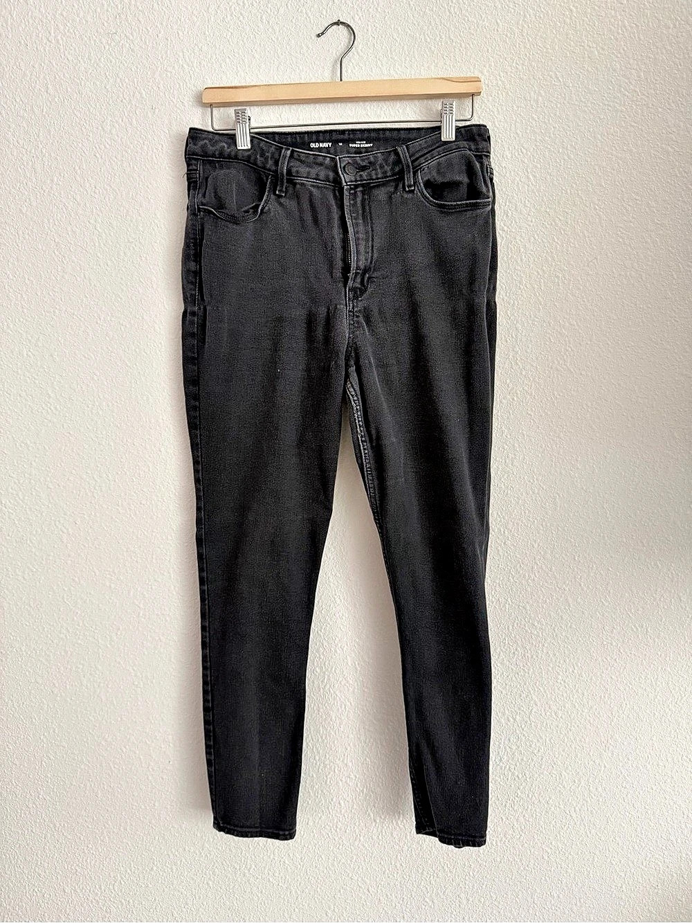 Old Navy High-Rise Super Skinny Black Jeans Waist 12